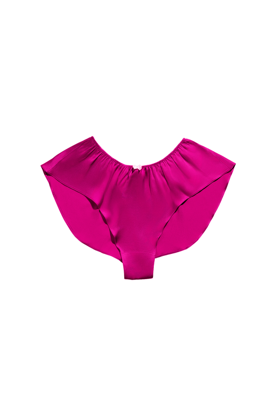 Silk French Knickers Shorts in Hot Pink