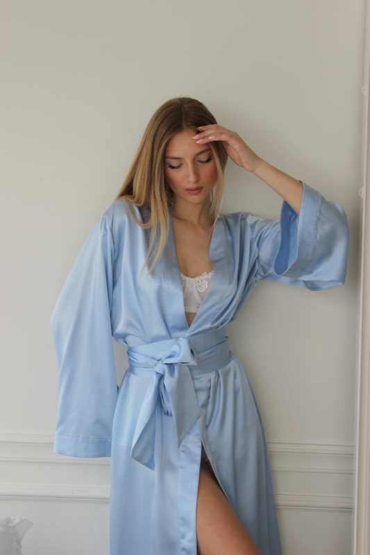 Long Silk Kimono Robe