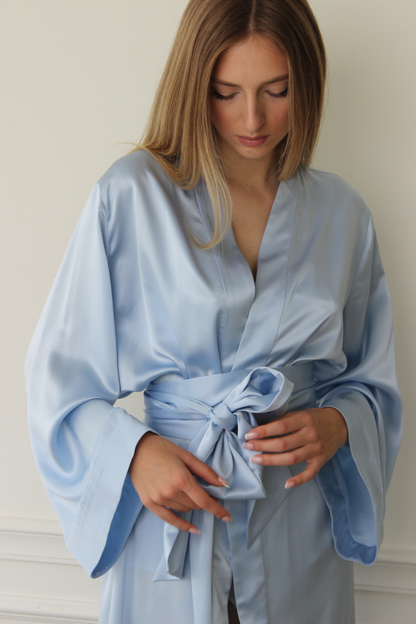 Long Silk Kimono Robe
