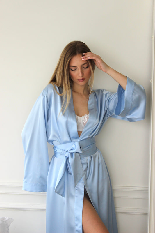 Long Silk Kimono Robe