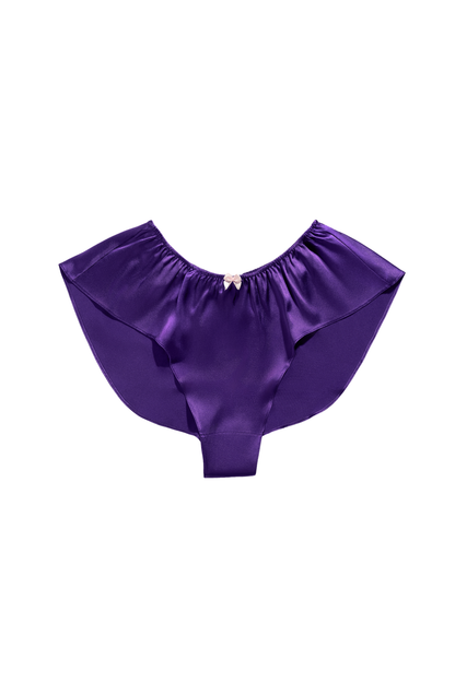 Silk French Knickers Shorts in Royal Purple