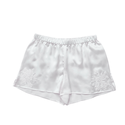 Silk Sleep Shorts in Ivory